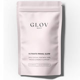Glov Beauty frente del pouch que muestra 60 cápsulas y sitio resellable, conveniencia