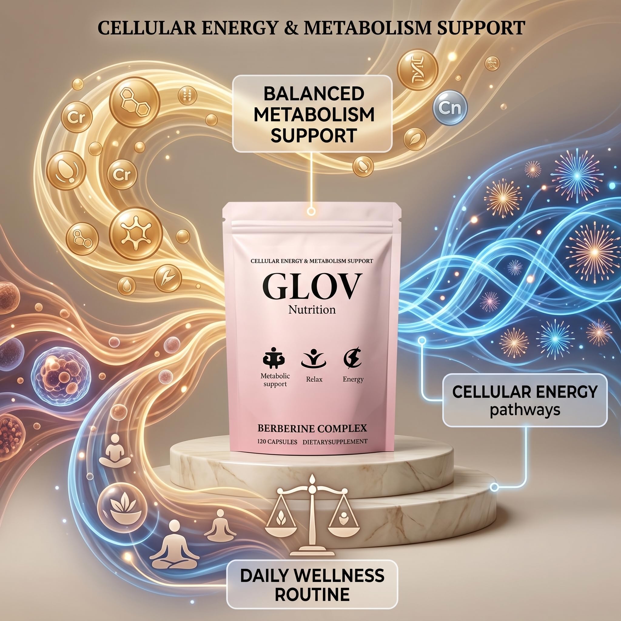 Glov Nutrition primer plano de la superficie de la cápsula y calidad