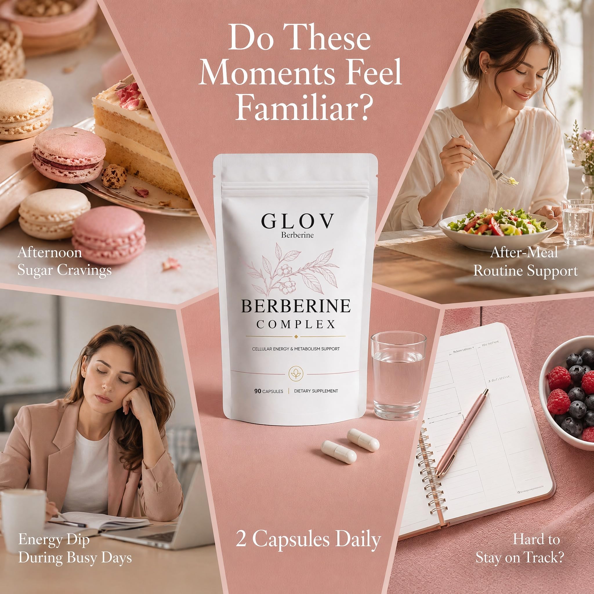 glov berberine envase abierto con cápsulas listas para la toma diaria
