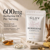 glov berberine etiqueta con listado de ingredientes y dosificación visible