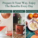 Glow Botanica en mesa de desayuno, uso diario para sentirse más ligera