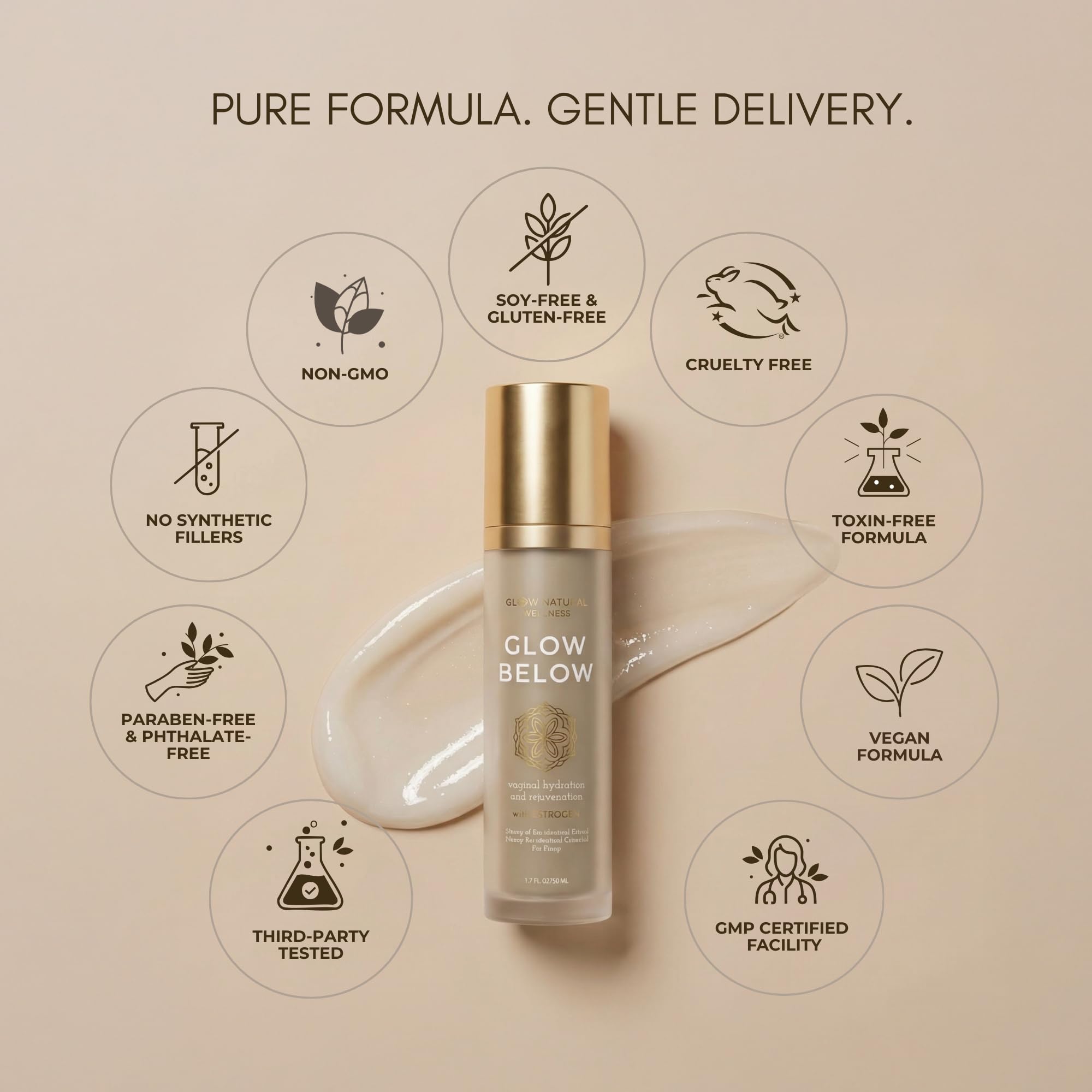 Glow Natural Wellness etiqueta con instrucciones y precauciones claras