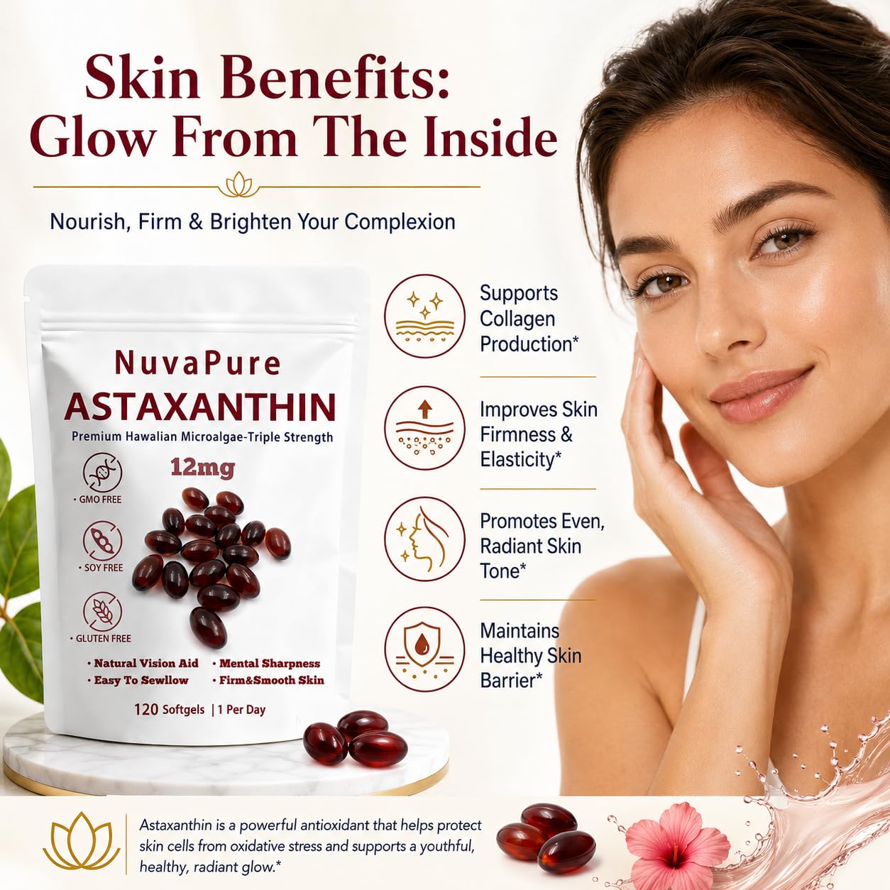 glowdrop etiqueta con información nutricional clara y dosificación indicada