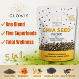 GLOWIS polvo textura molida lista para mezclar y ofrecer consistencia