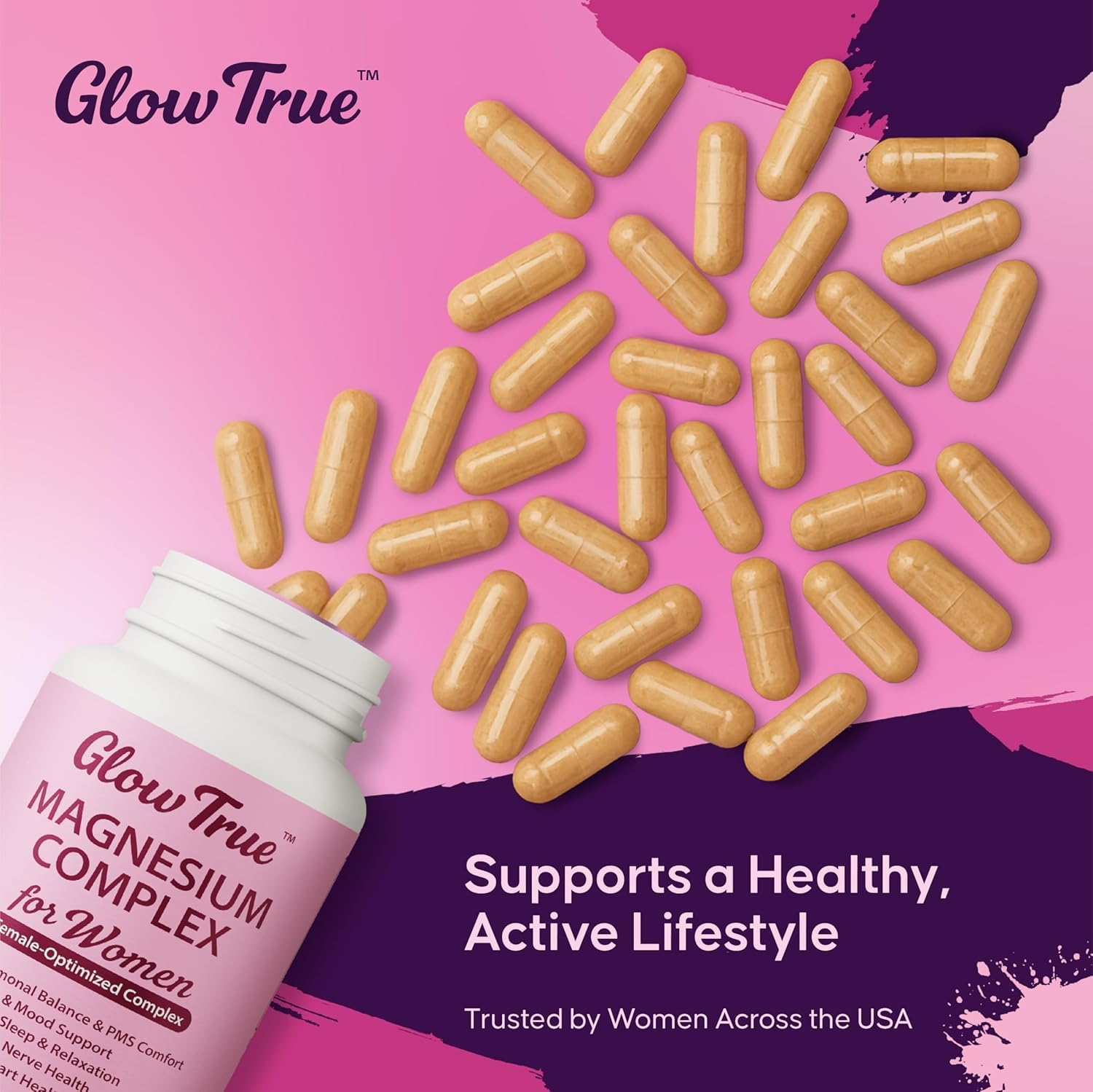 GlowTrue presentación ordenada de 60 cápsulas para un mes