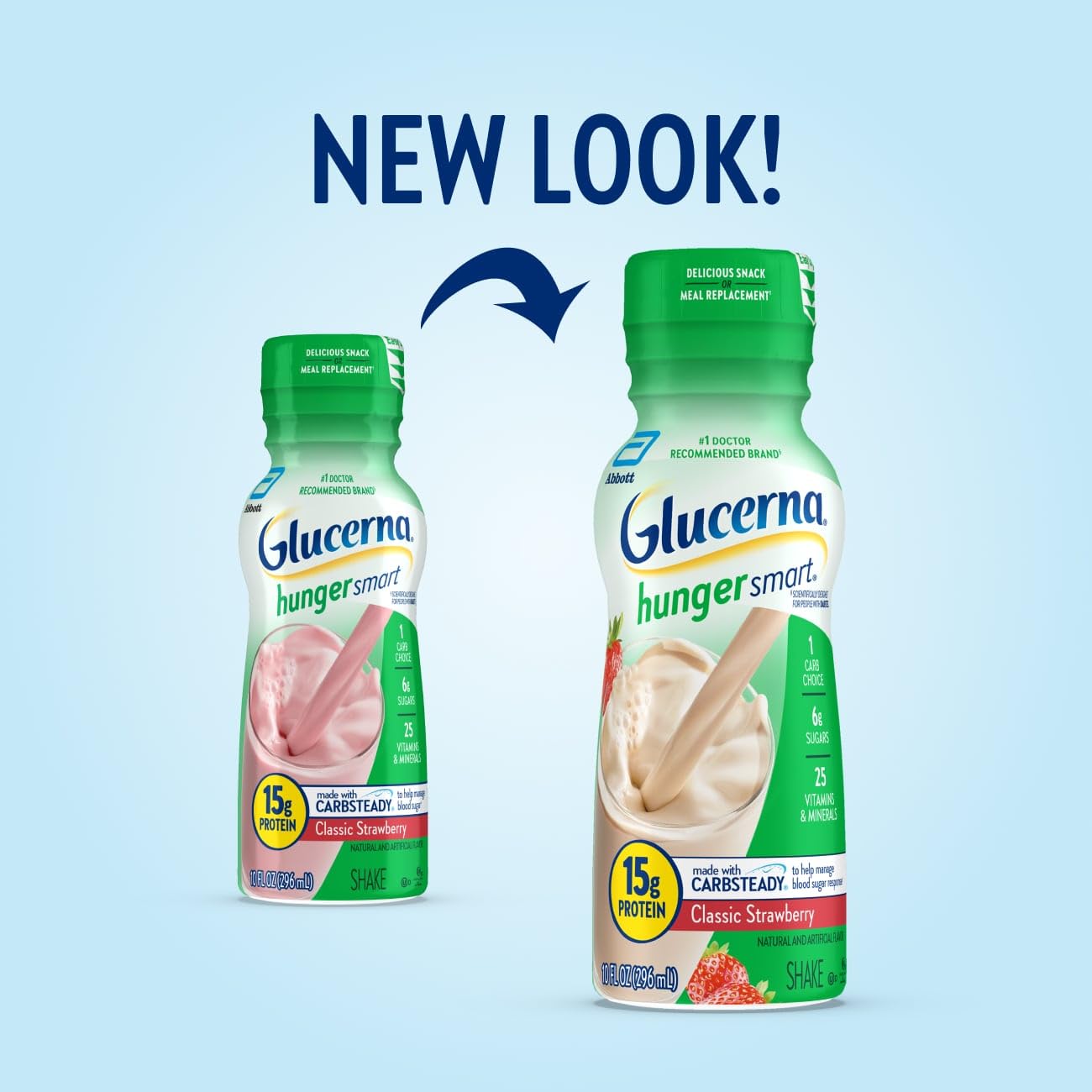 Glucerna etiqueta detalle con información CARBSTEADY y beneficios
