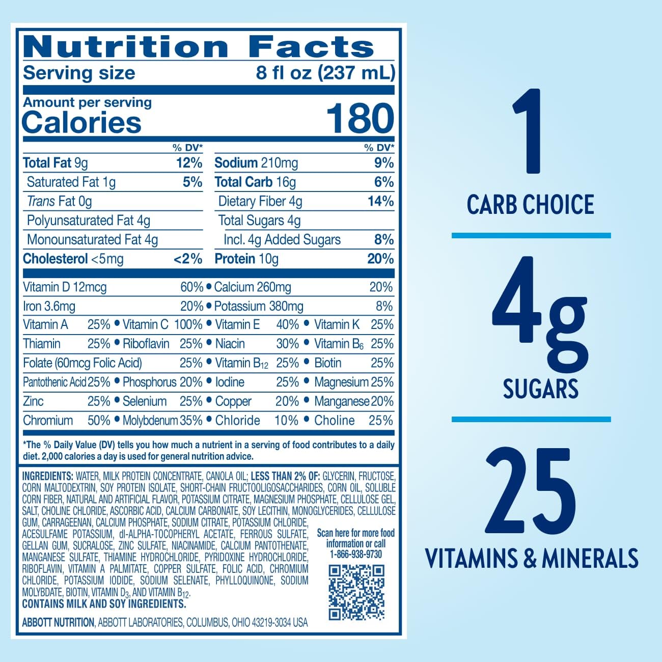 Glucerna etiqueta nutricional leyendo vitaminas y macronutrientes