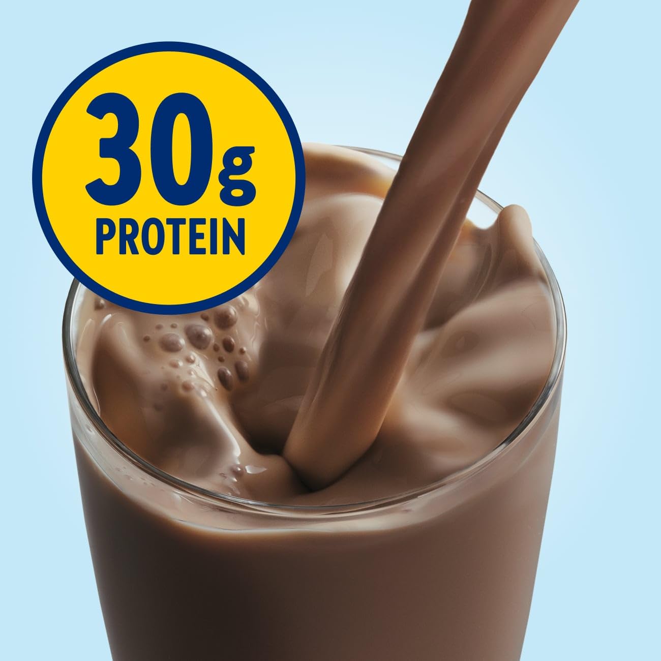 Glucerna textura de batido chocolate enfatizando cremosidad y saciedad