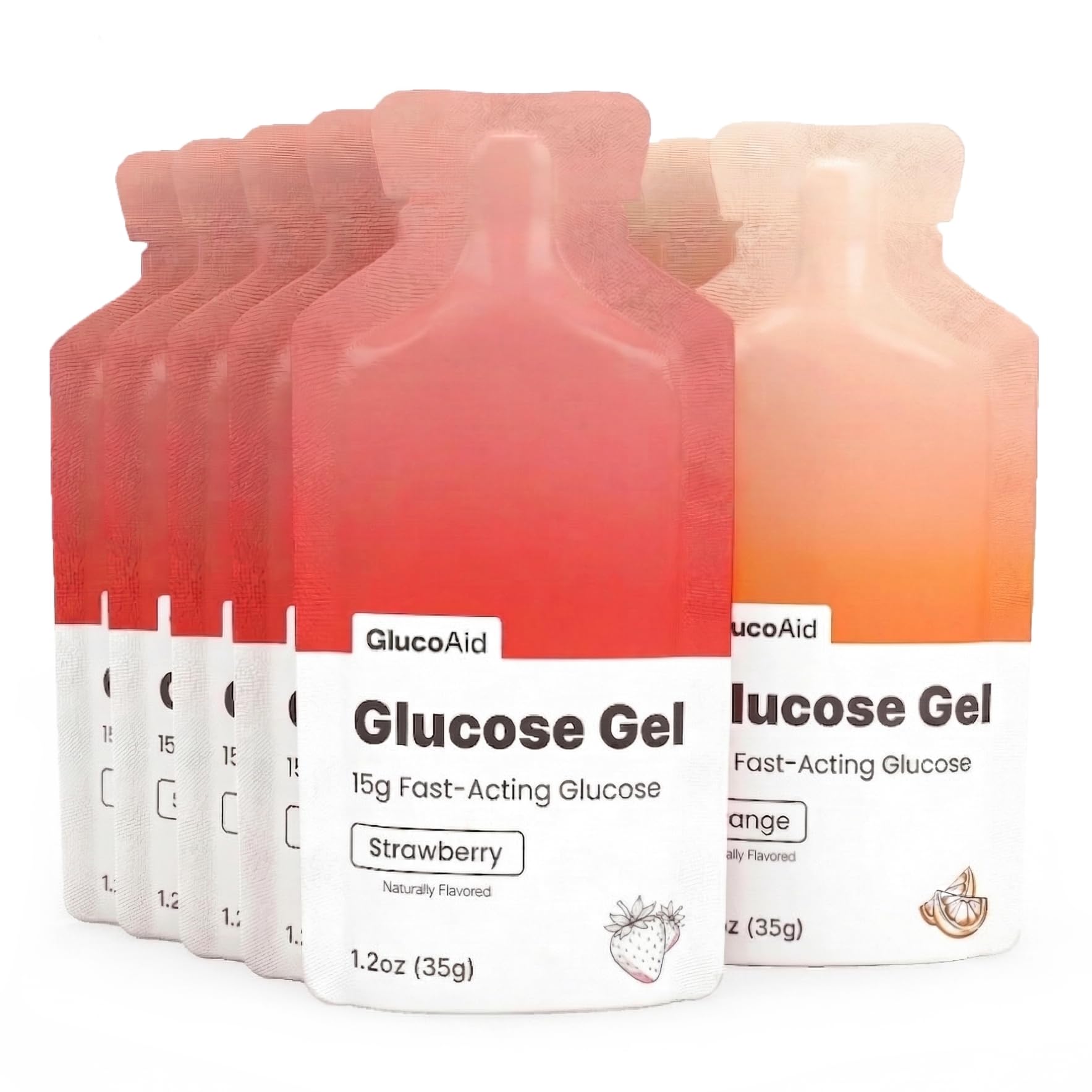 GlucoAid paquete frontal práctico para llevar y beneficio de conveniencia
