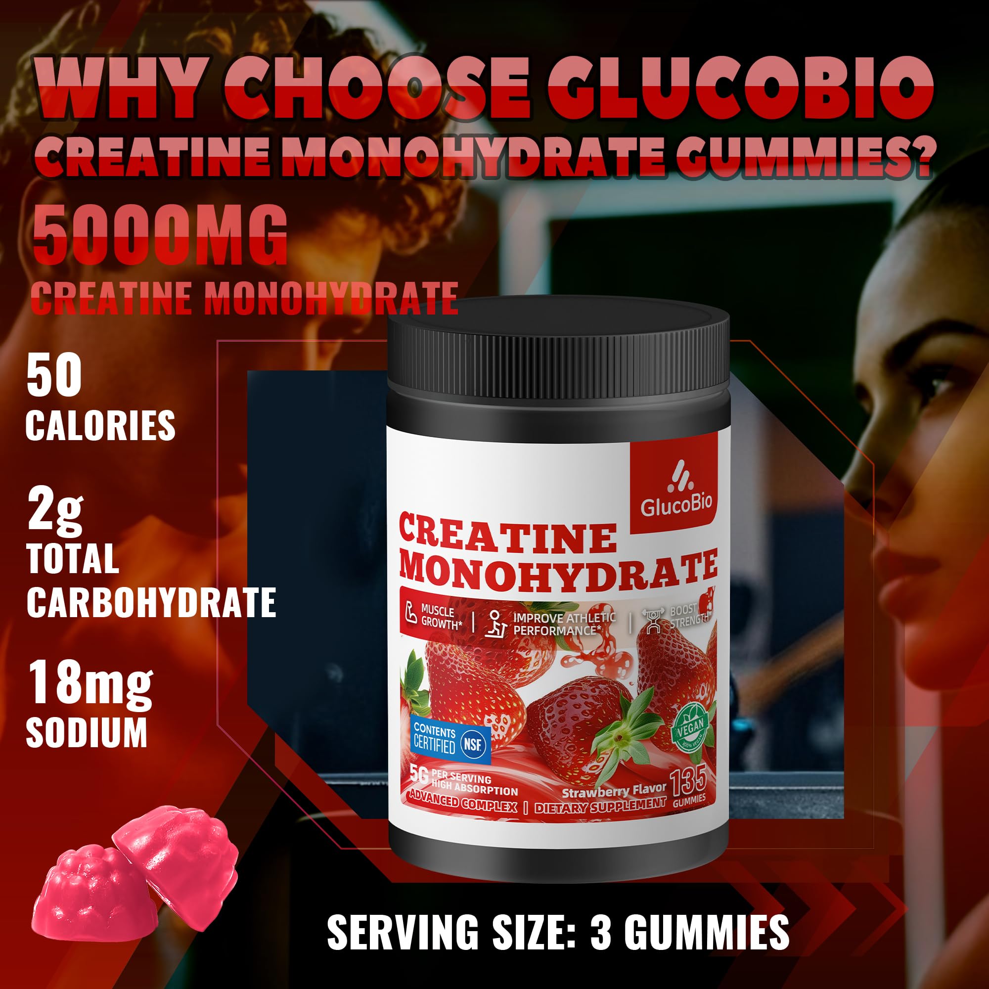 GlucoBio gominolas junto a equipo de gimnasio para mejor rendimiento
