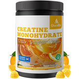 GlucoBio frasco frontal mostrando 135 gomitas, conveniente y portátil