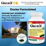 Glucocil junto a un plato de almuerzo, apoyo en comidas con carbohidratos