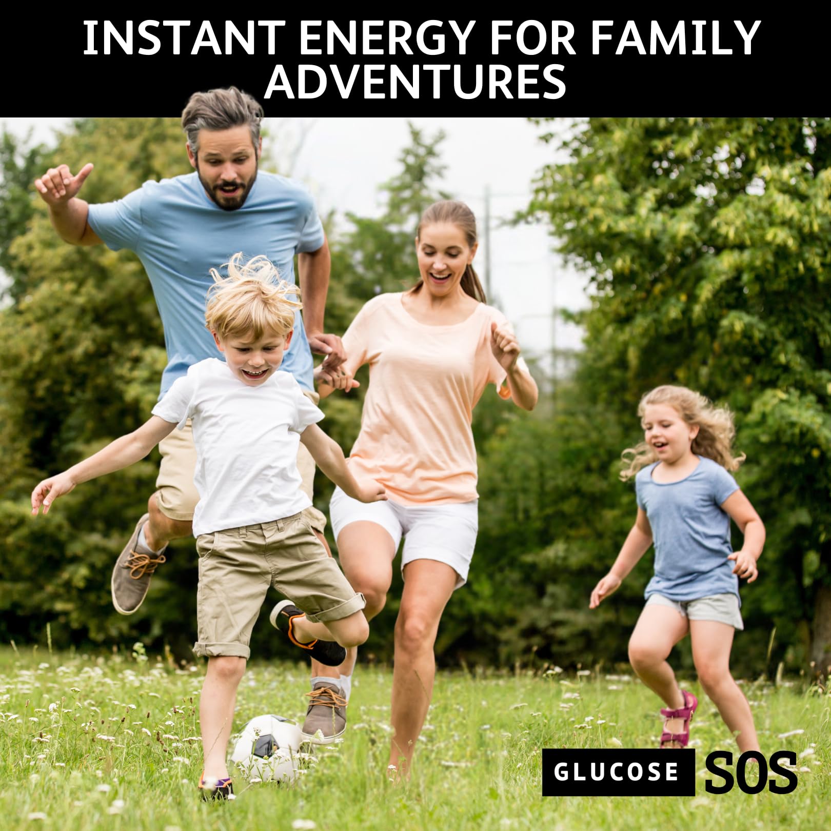 Glucose SOS caja abierta con sobres para almacenamiento organizado