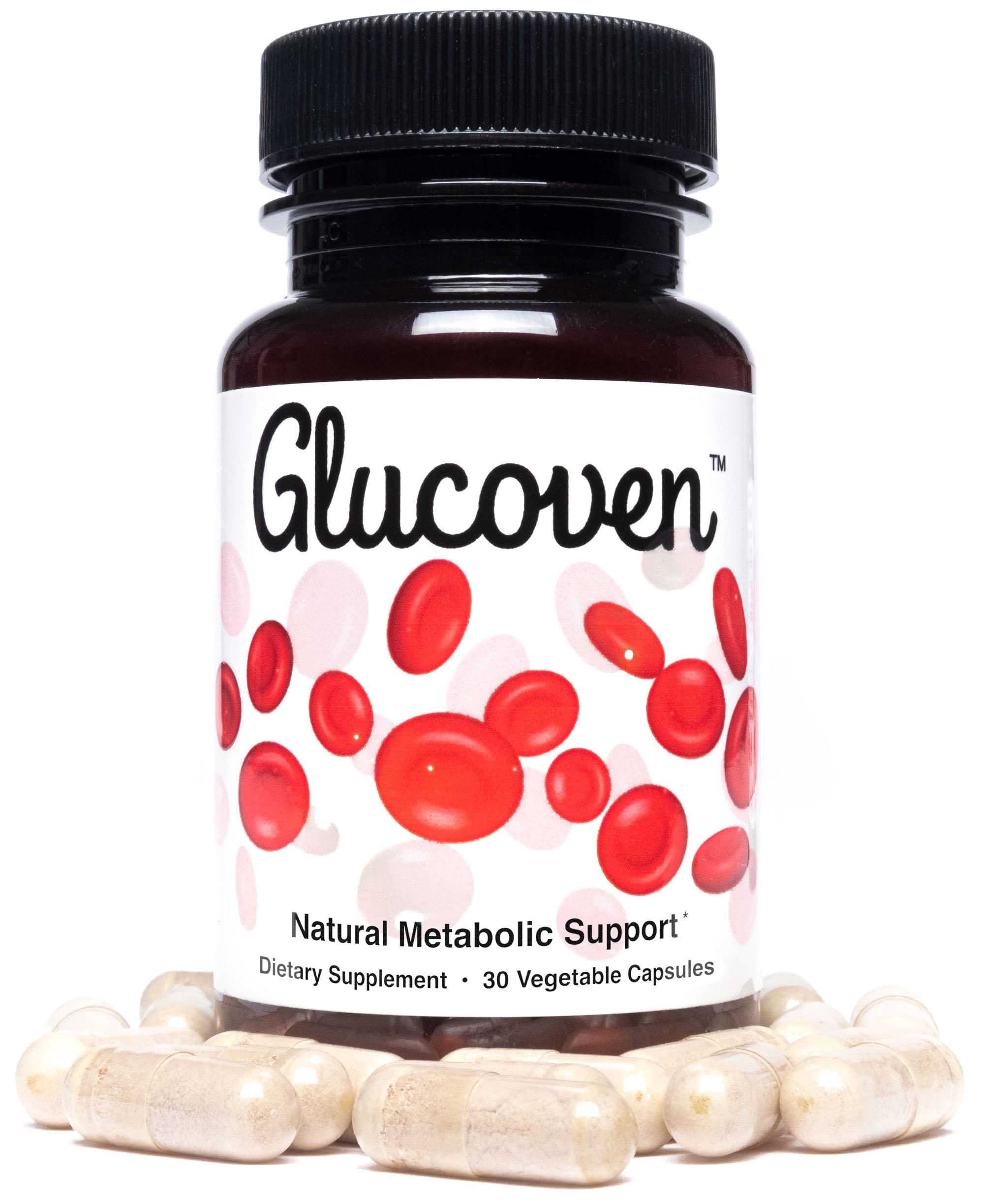 Glucoven comparación de tamaño en mano, proporción de la cápsula