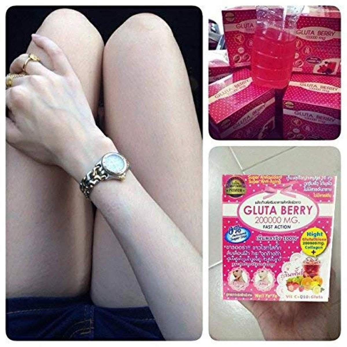Gluta Berry frente del empaque mostrando 10 sobres y beneficio de conveniencia
