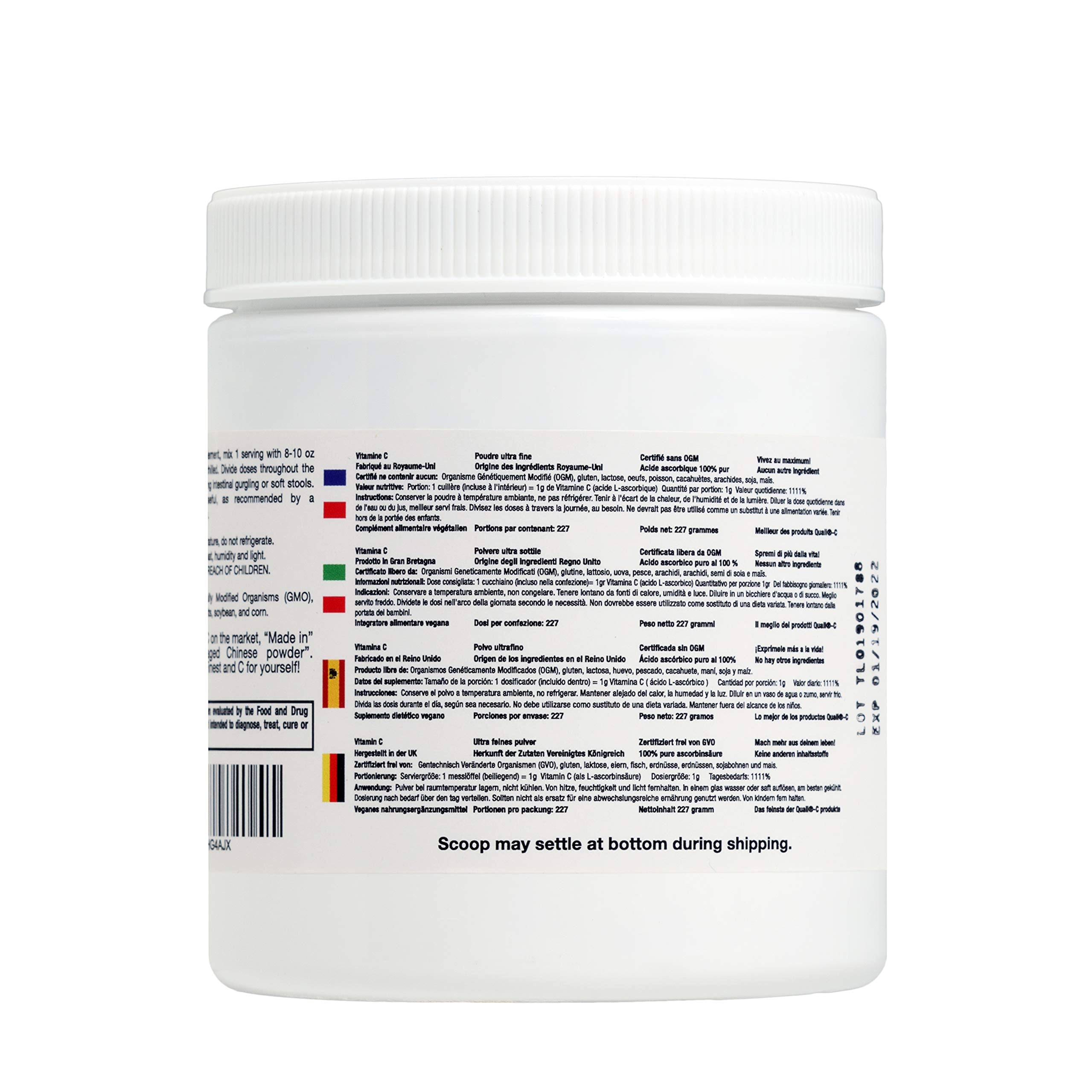 GMOFreeVitamins polvo mezclado en vaso listo para consumir