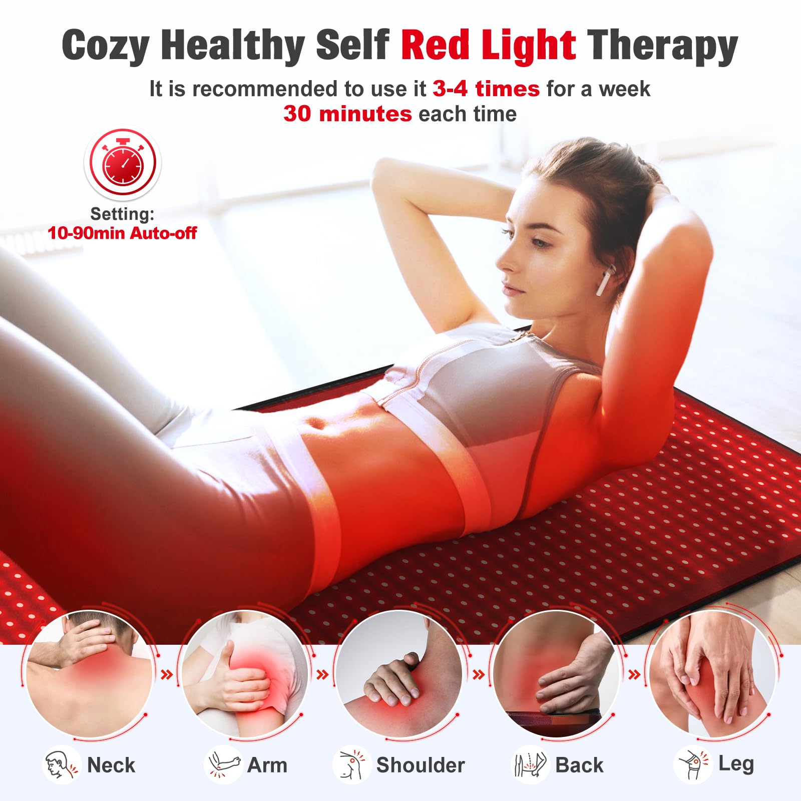 GMOWNW manta extendida en cama mostrando cómo cubrir torso completo