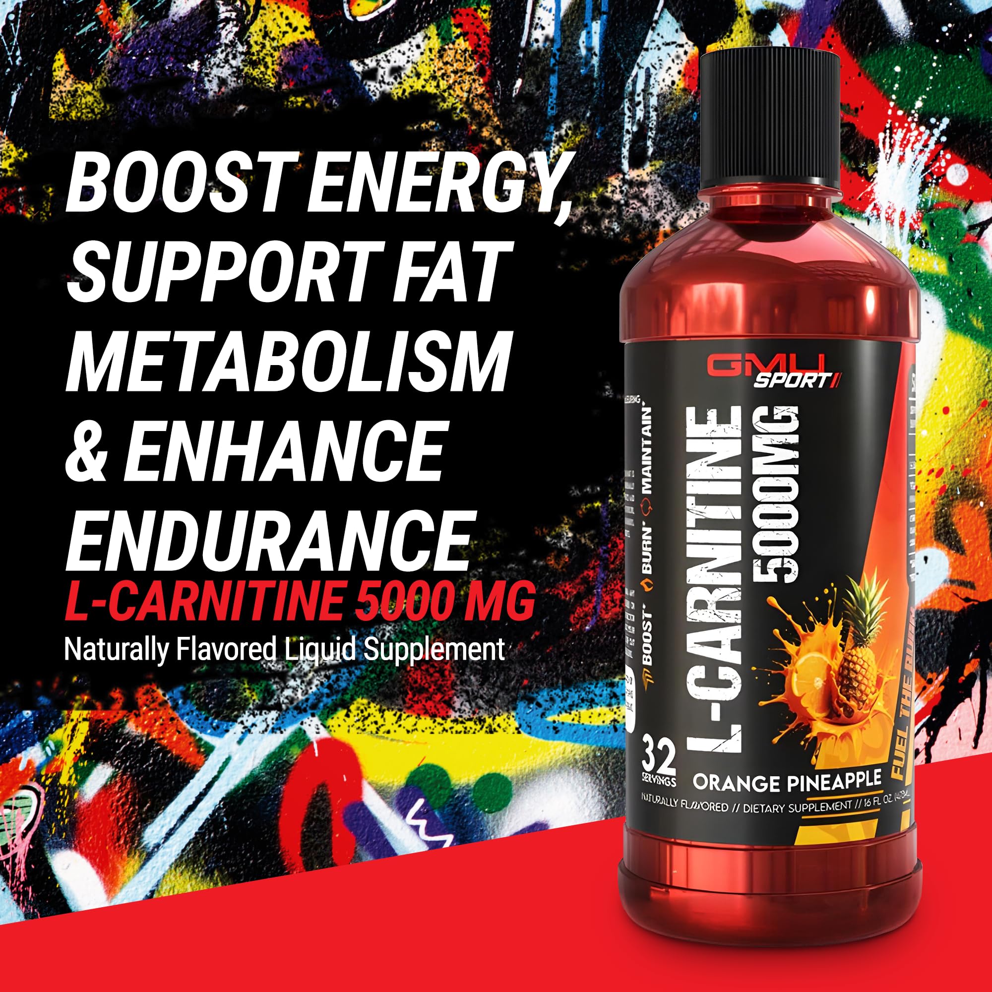 GMU SPORT textura de líquido naranja-piña, sabor agradable y práctico