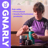 Gnarly Nutrition polvo Creapure en primer plano destacando pureza