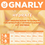 Gnarly Nutrition vaso servido con bebida naranja piña, refresco natural