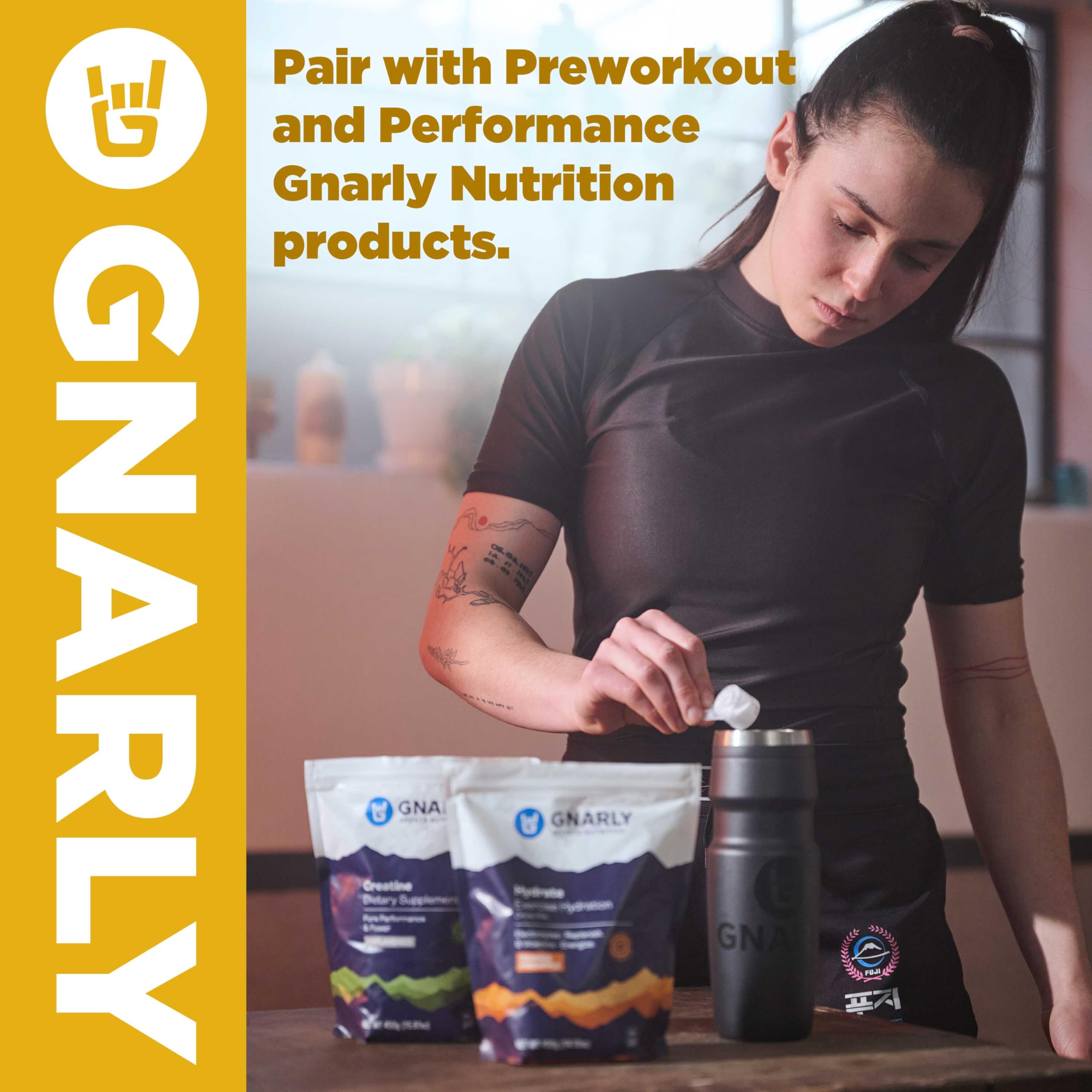 Gnarly Nutrition sello NSF Sport visible que aporta confianza
