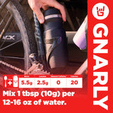 Gnarly Nutrition envase abierto mostrando color y consistencia atractiva