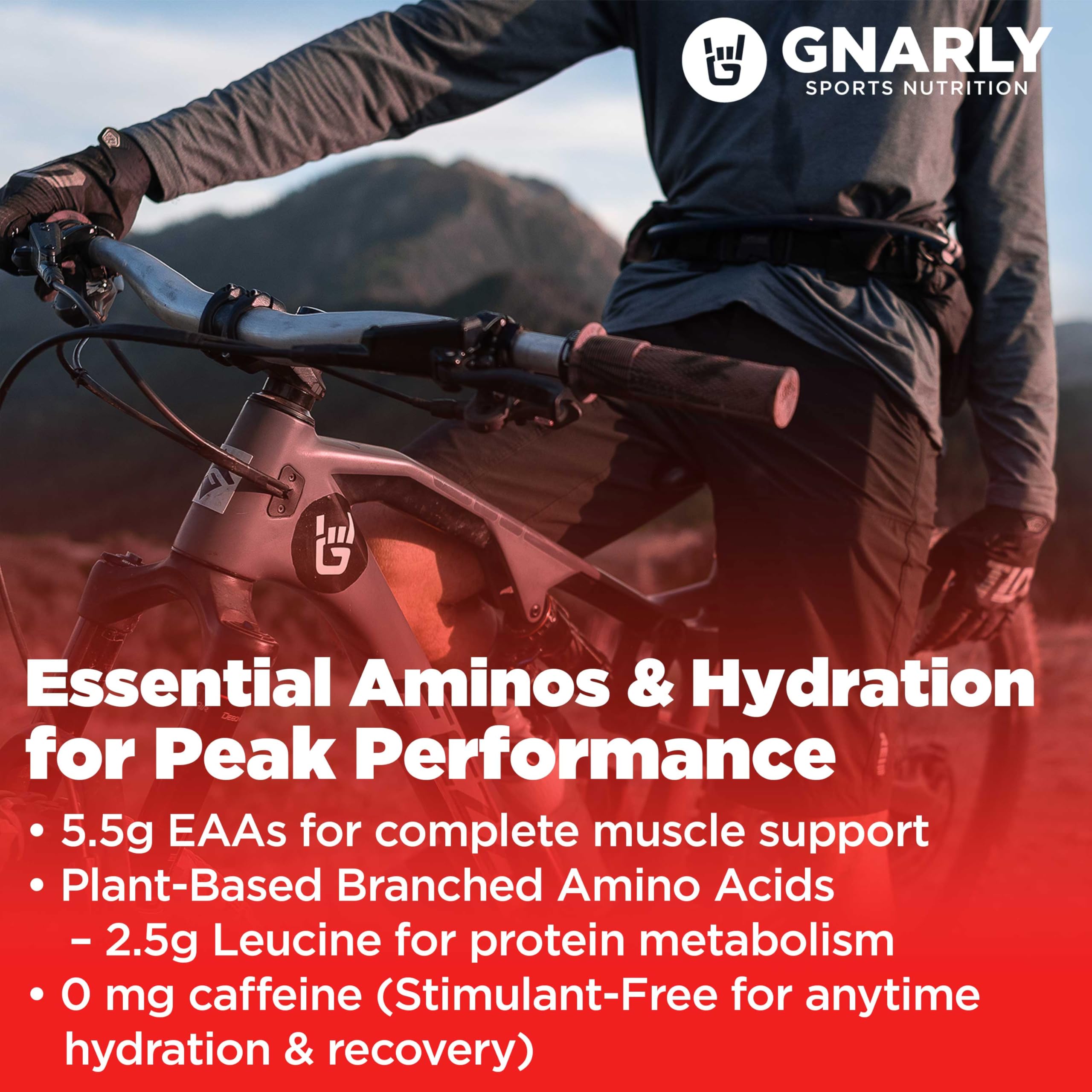 Gnarly Nutrition etiqueta con lista de aminoácidos y certificación NSF Contents