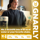 Gnarly Nutrition ingredientes clave MCT y probióticos en primer plano