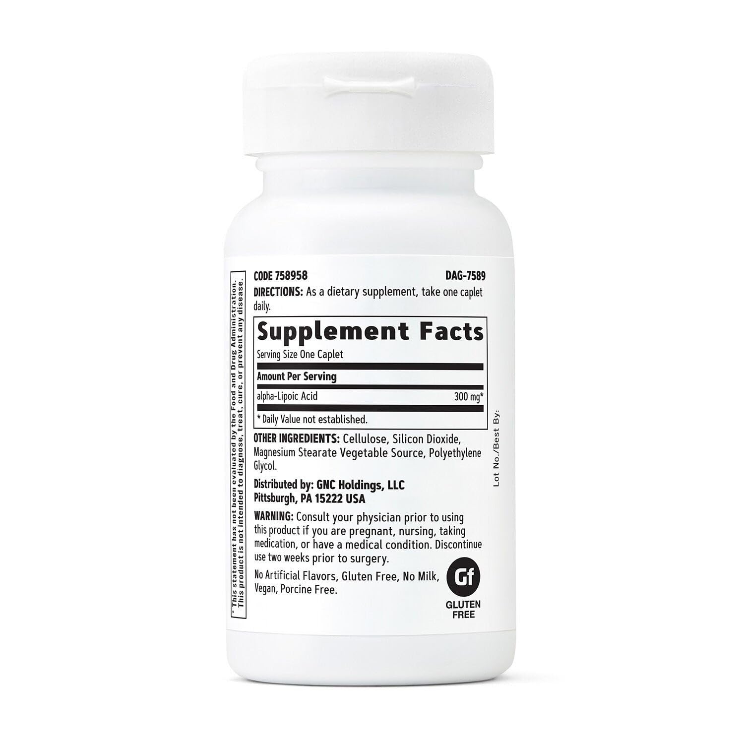 GNC caplet en mano que muestra tamaño fácil de tragar y conveniencia