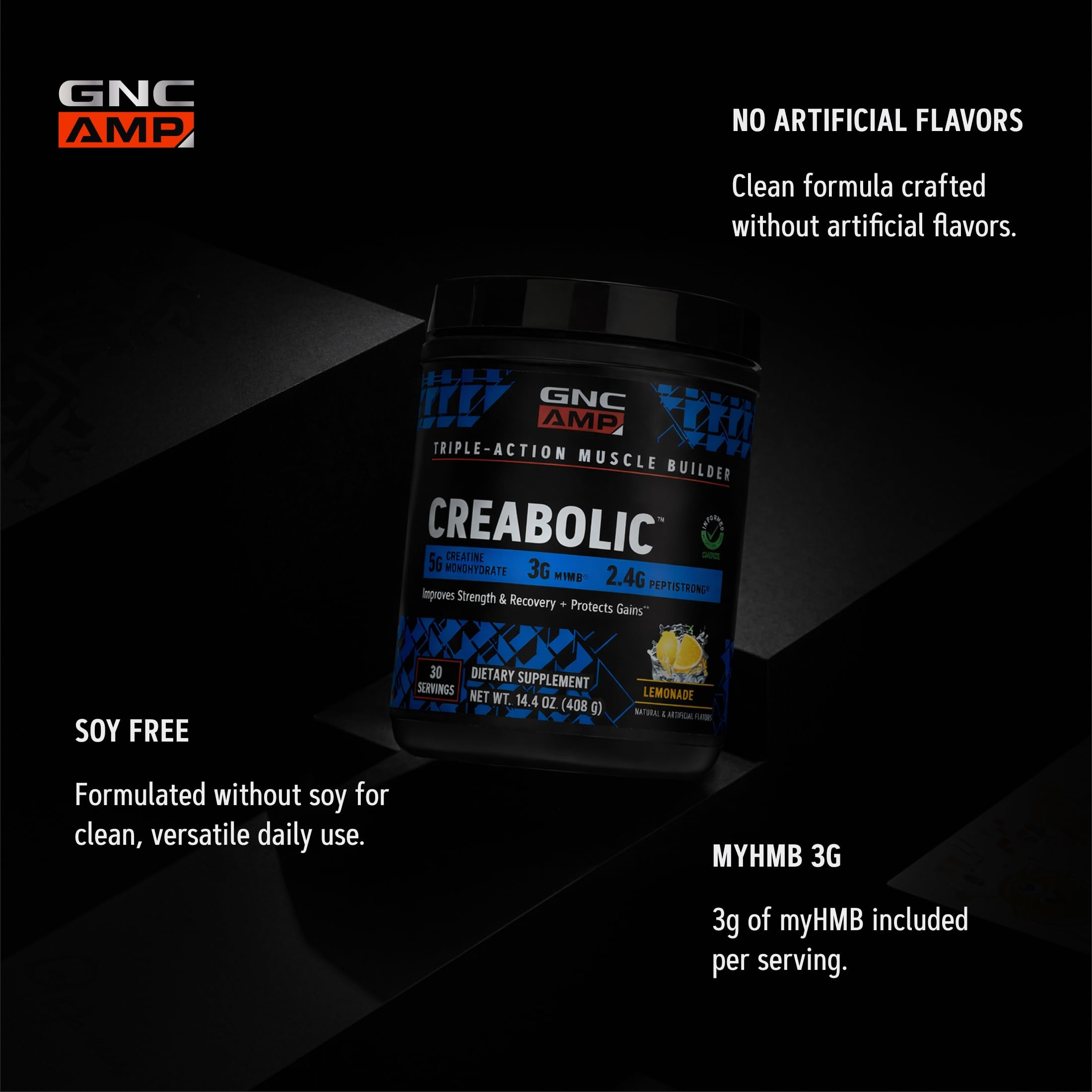 Cucharada dosificadora GNC AMP Creabolic medida de 5 g para precisión