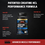 GNC AMP Creatine HCl comparando tamaño de comprimido, conveniencia de la dosis
