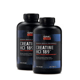 GNC envase frontal mostrando Creatine HCl 189 y conveniencia