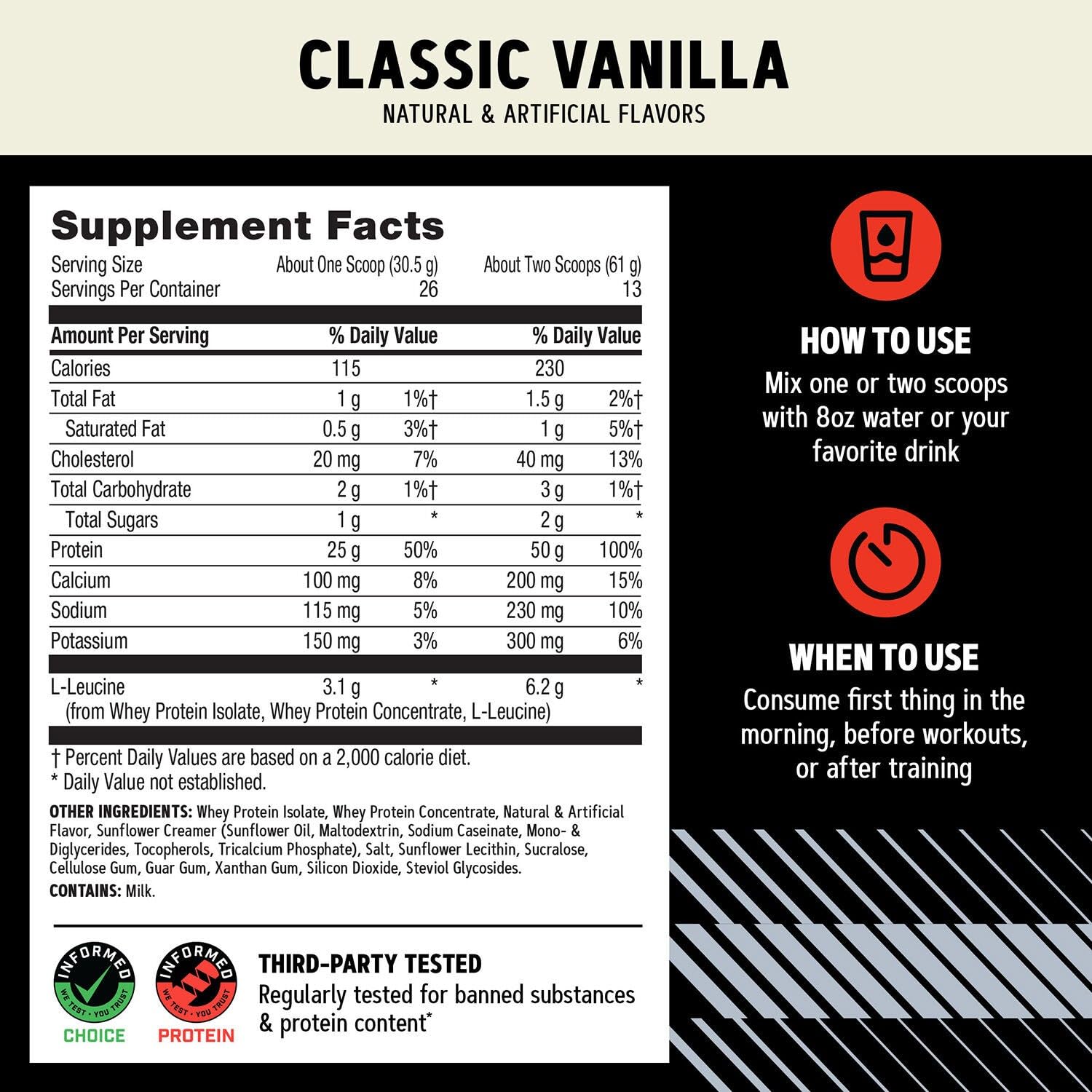 GNC batido vainilla servido en vaso listo para consumo postentreno