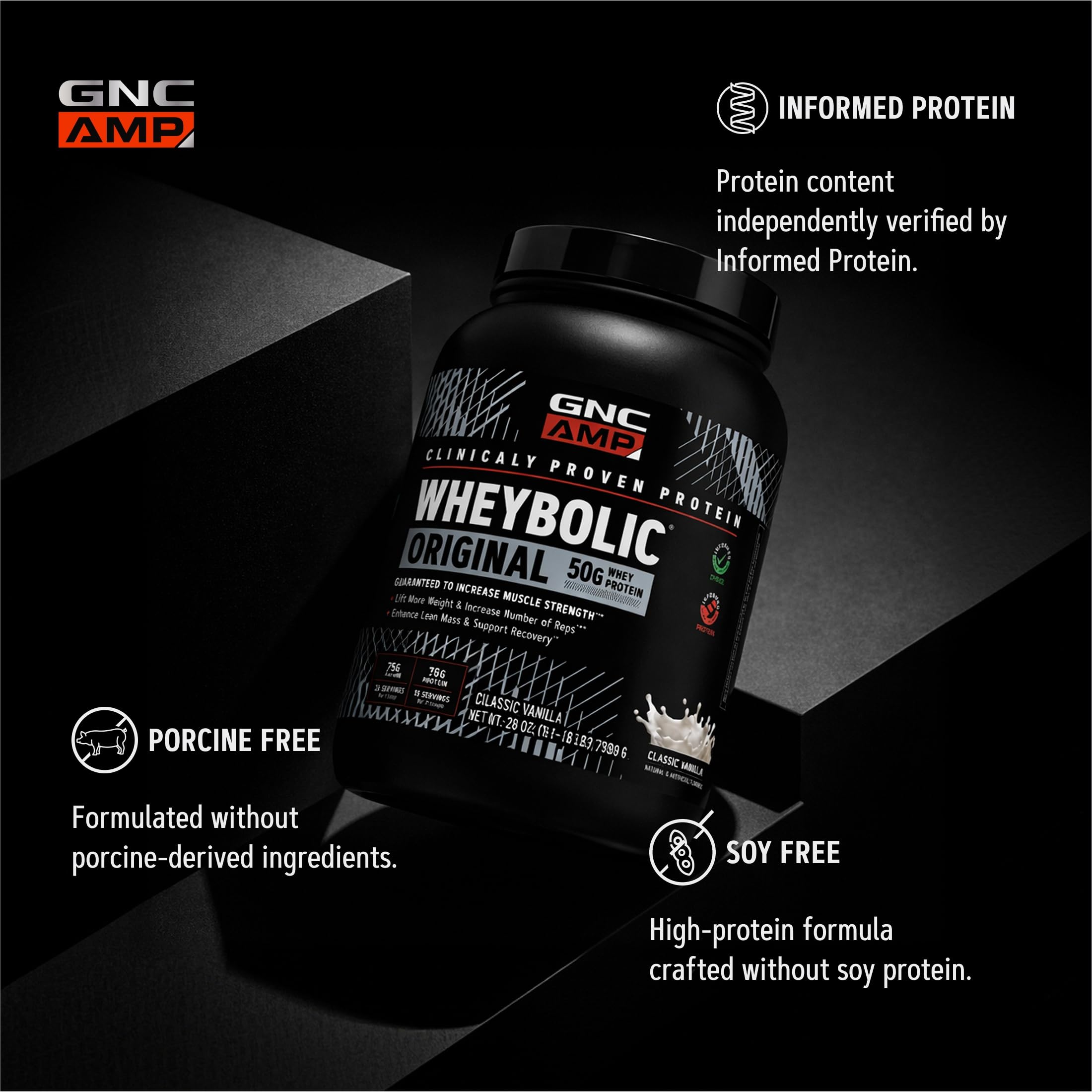 GNC vaso con porción lista para beber como recuperación rápida