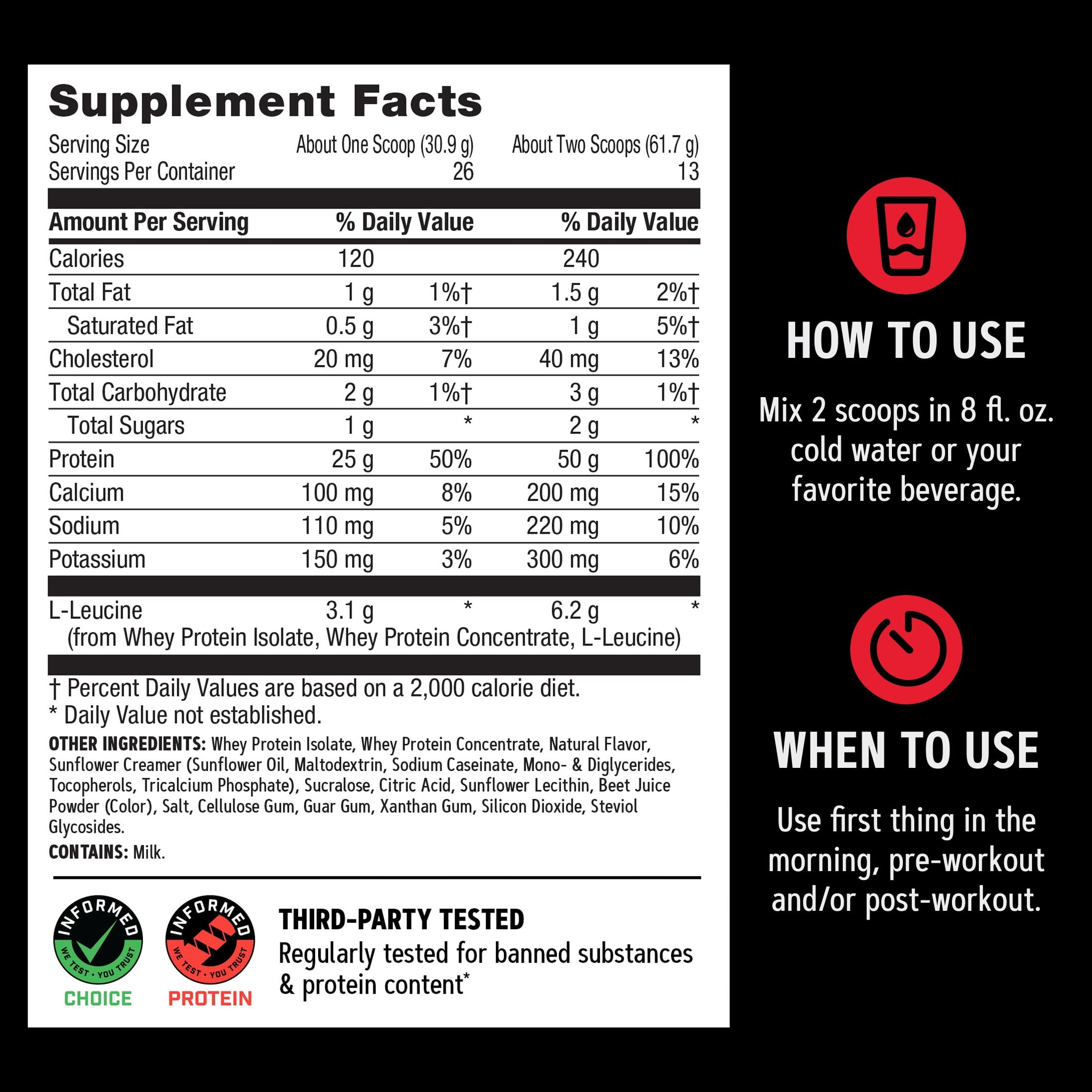GNC vaso Fresas & Crema servido como opción post-entreno