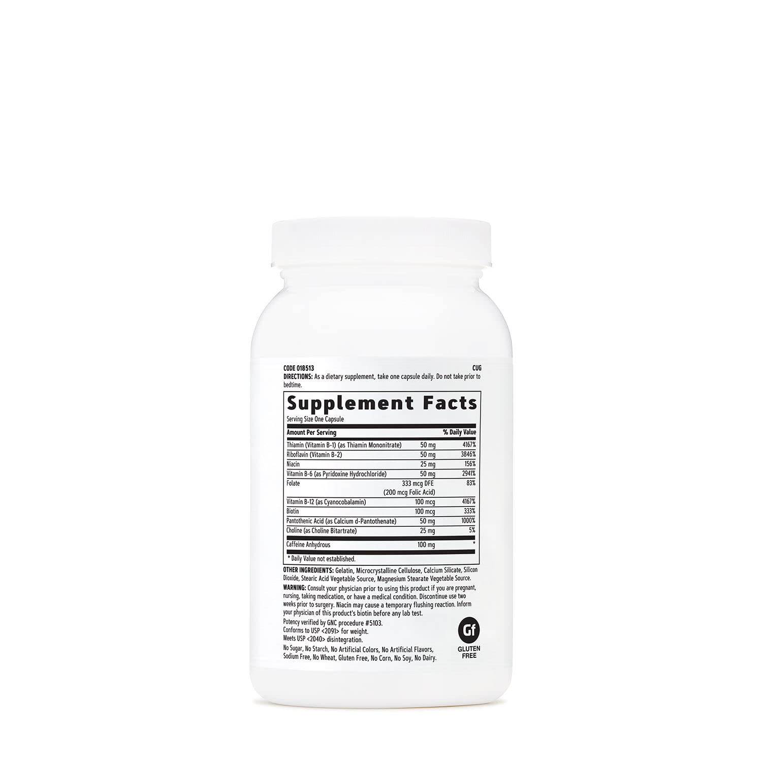 GNC primer plano de cápsula B-Complex evidencia calidad y fácil ingestión