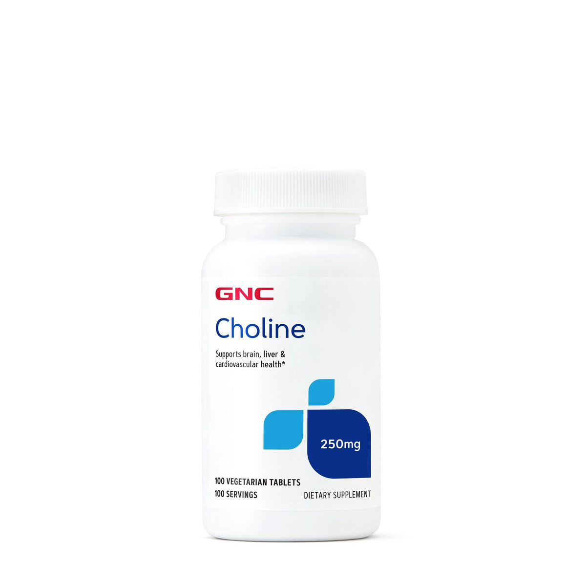 GNC botella frontal con etiqueta clara que destaca 250 mg y 100 cápsulas para conveniencia