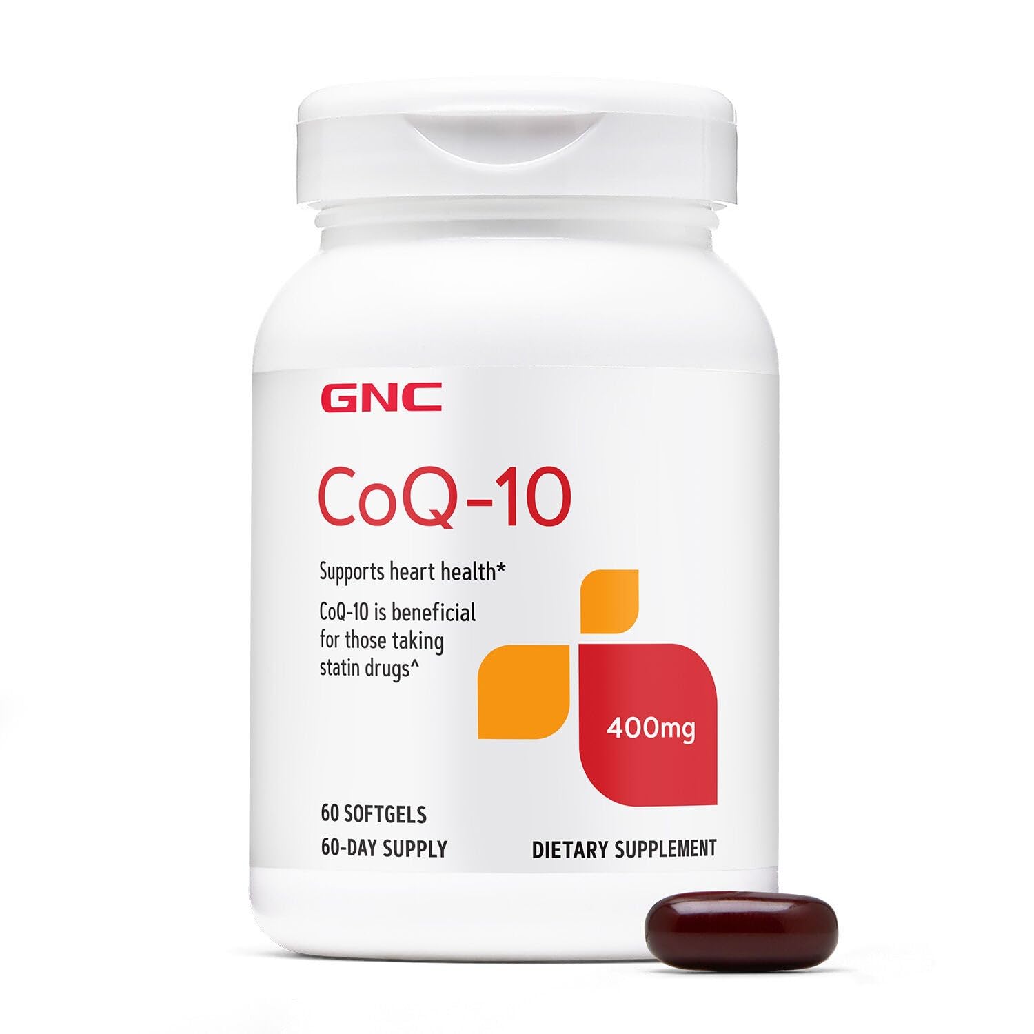 GNC CoQ‑10 frente del empaque mostrando etiqueta clara y beneficio cardiovascular