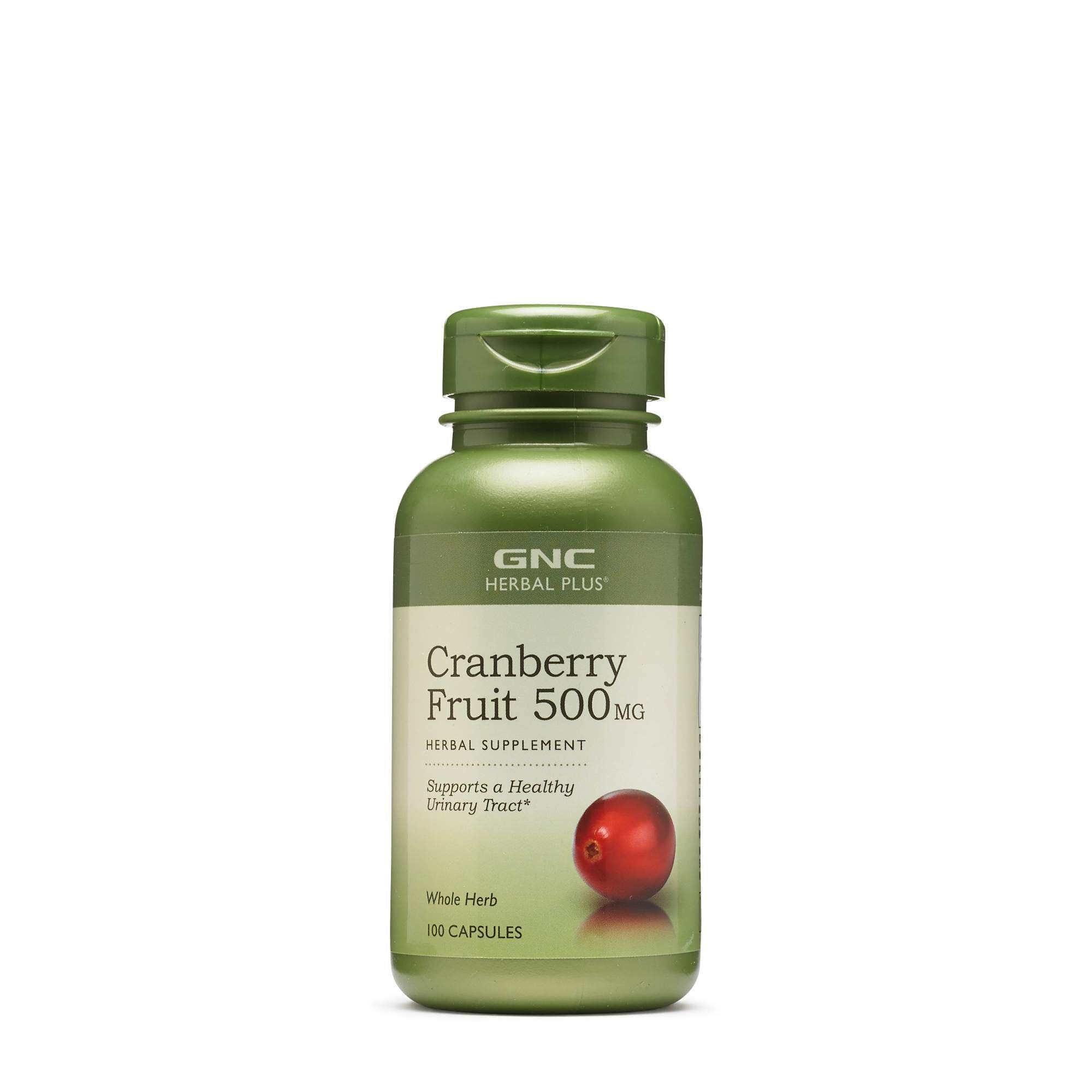 GNC envase frontal de Cranberry 500 mg mostrando etiqueta y beneficios