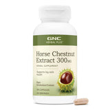 GNC frasco frontal de Horse Chestnut Extract 300 mg, presentación clara y útil