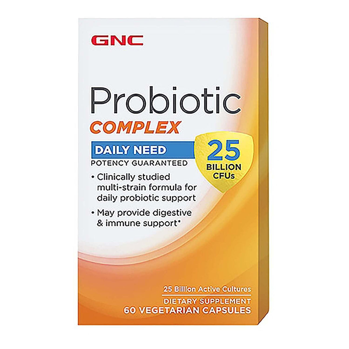 GNC envase frontal del Probiotic Complex con información clara y beneficio práctico