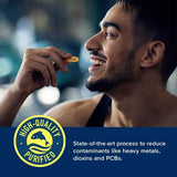 GNC gráfico de omega‑3 señalando soporte para corazón y cerebro