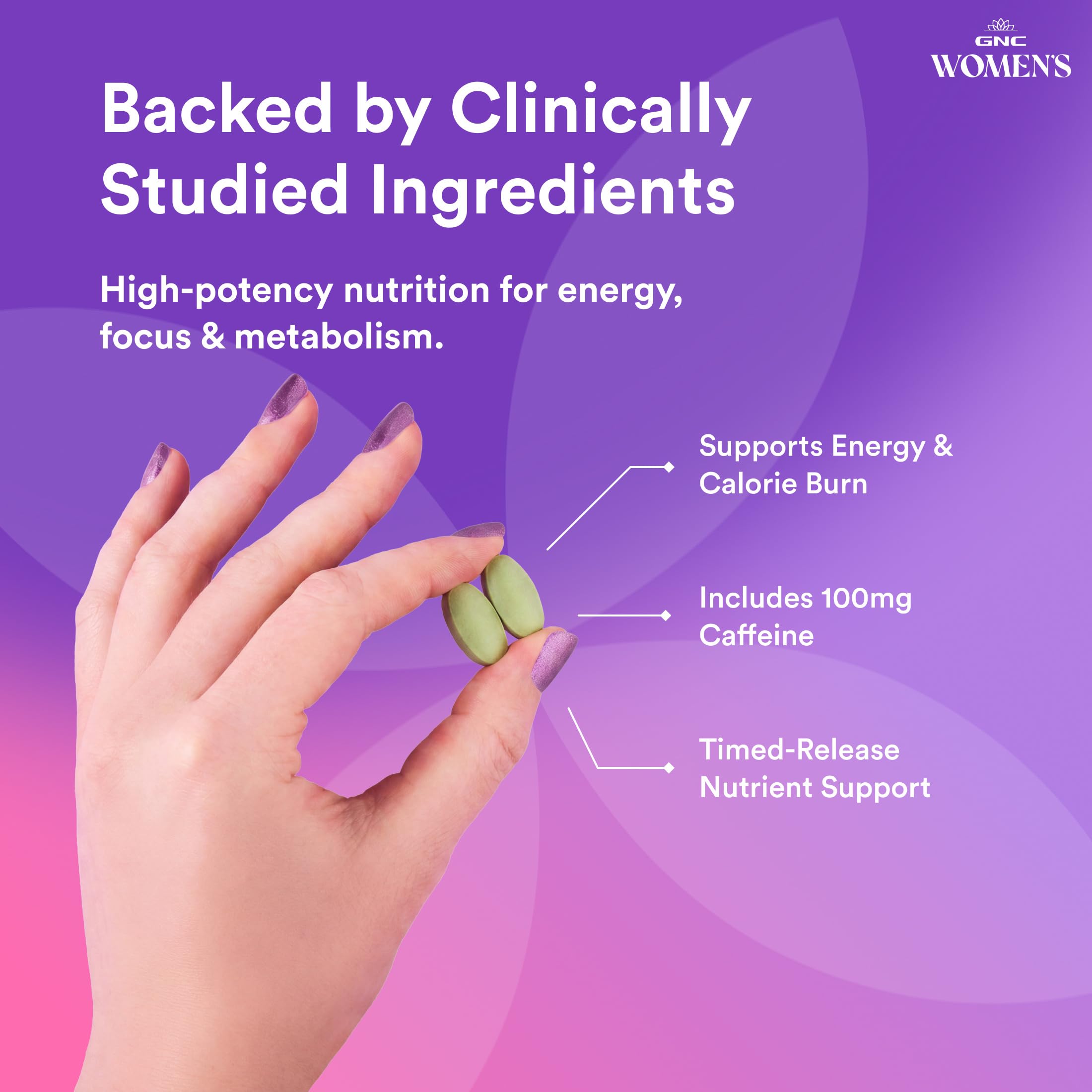 GNC etiqueta con lista de ingredientes y valores diarios visibles