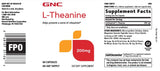 GNC persona tomando cápsula L-Theanine para control de estrés diario