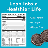 Etiqueta nutricional del GNC Lean Shake mostrando proteína y azúcares bajos