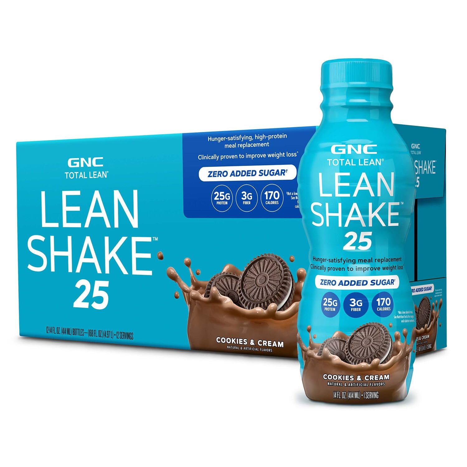 GNC Lean Shake frontal mostrando envase y beneficio práctico