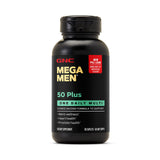 GNC Mega Men 50 Plus frente del empaque mostrando cierre práctico y duración