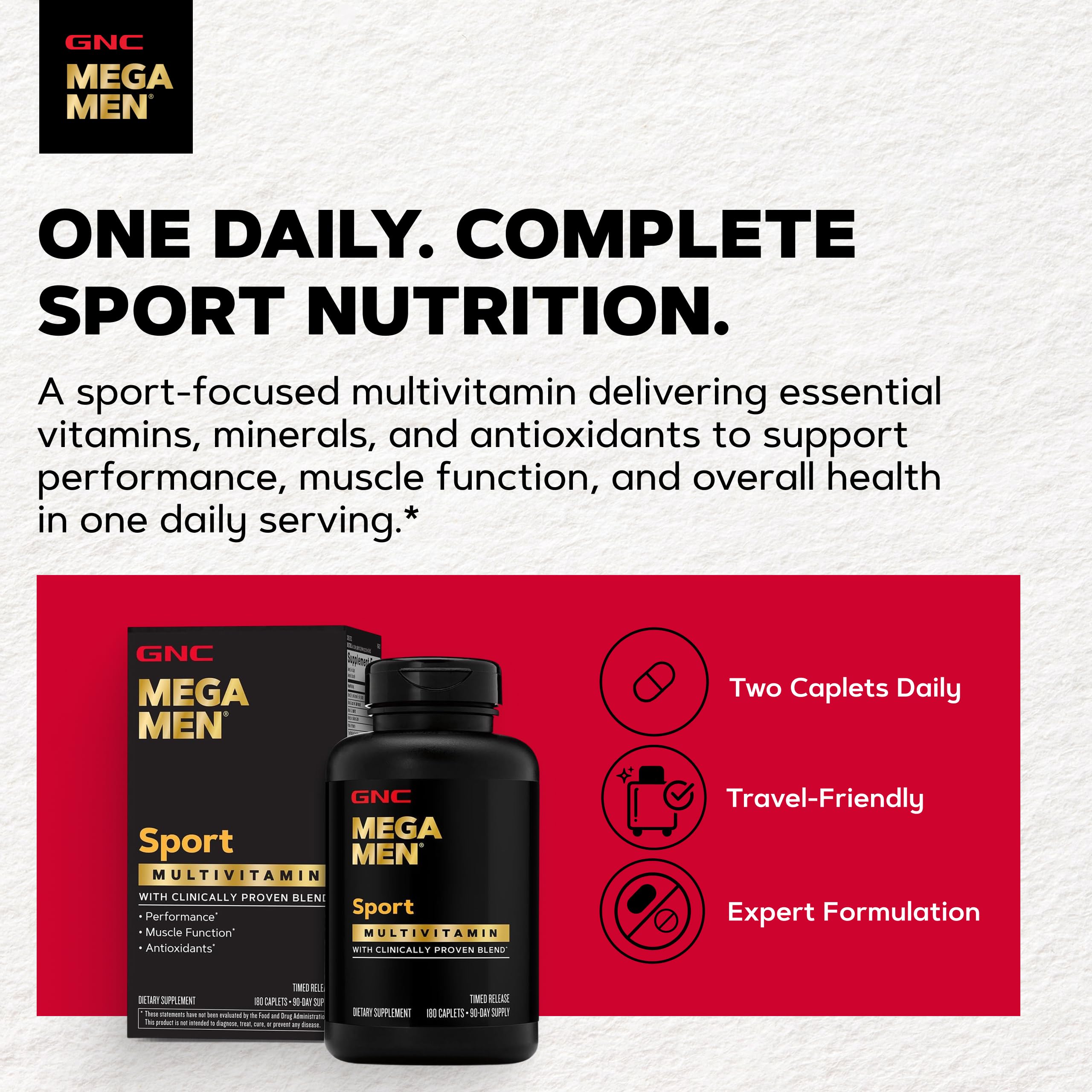 GNC Mega Men Sport cápsulas abiertas para ver cantidad por toma