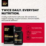 GNC Mega Men Sport primer plano de cápsula que ilustra textura y calidad