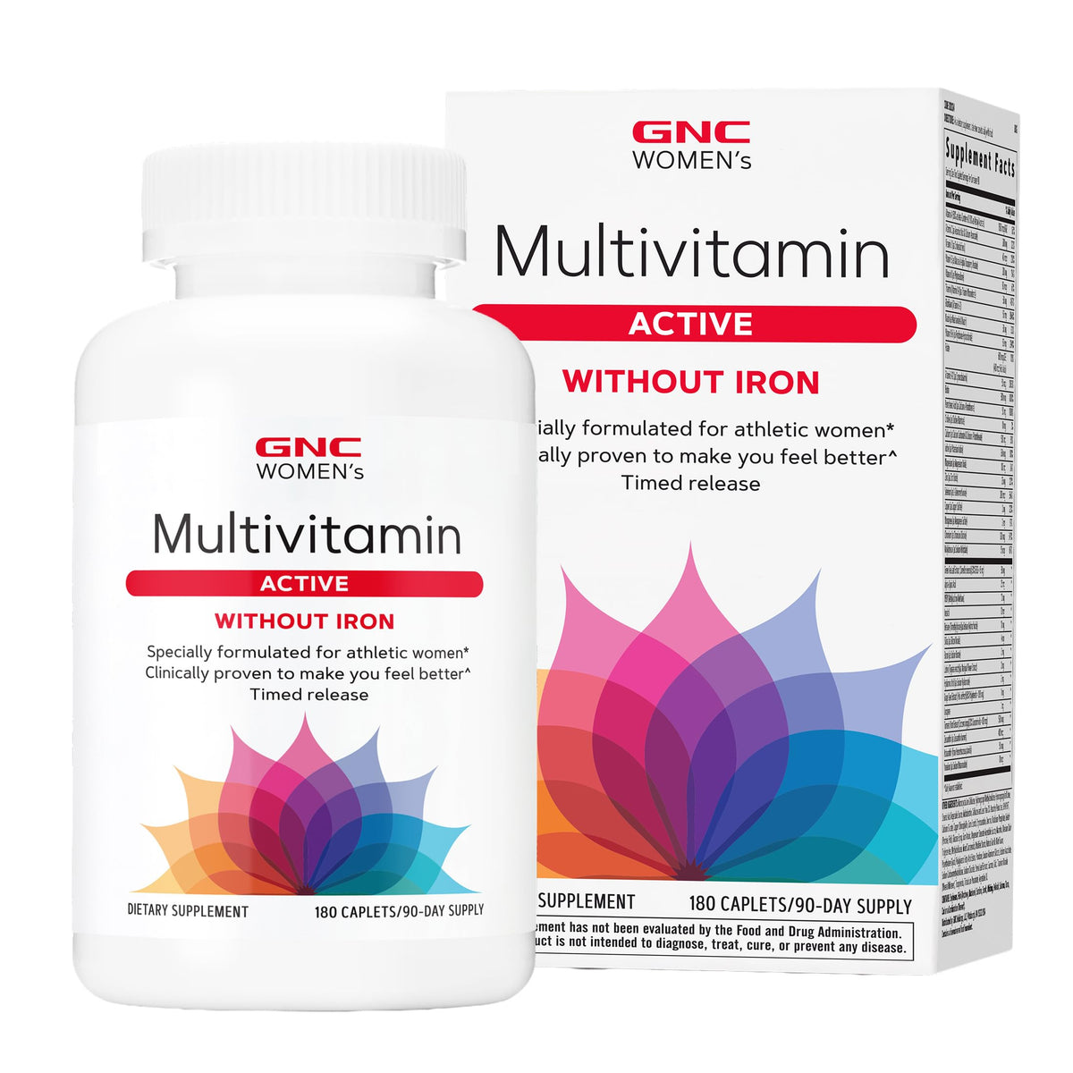 GNC multivitaminas frontal del envase mostrando 180 caplets y conveniencia diaria